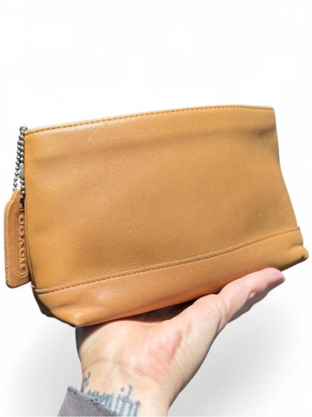 Vintage 90s Coach 7172 glove-tanned leather cosmetic pouch